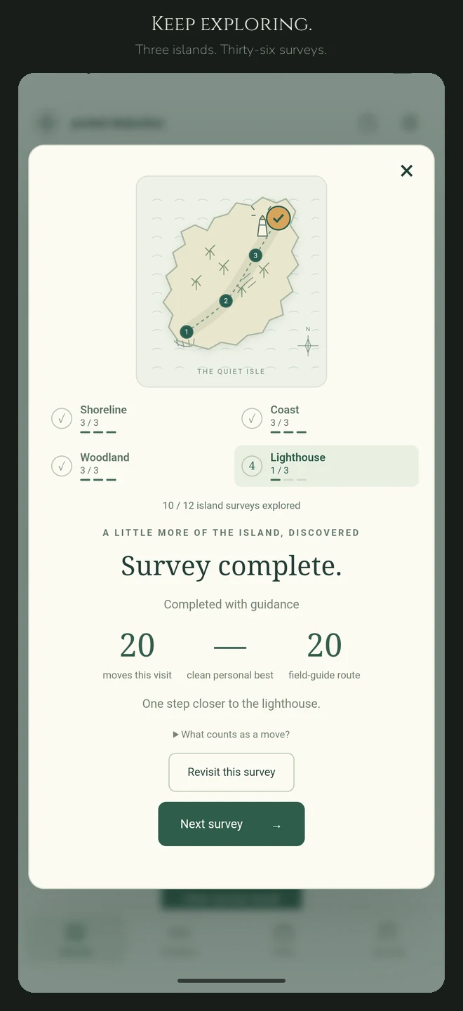 The expedition journal with three islands